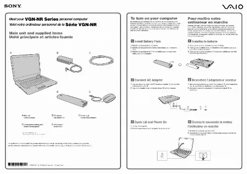 Mode d'emploi SONY VAIO VGN-NR280E/T