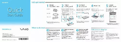 Mode d'emploi SONY VAIO VGN-Z690Y