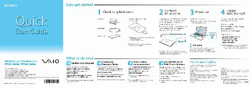 Mode d'emploi SONY VAIO VPC-SA43FX/SI