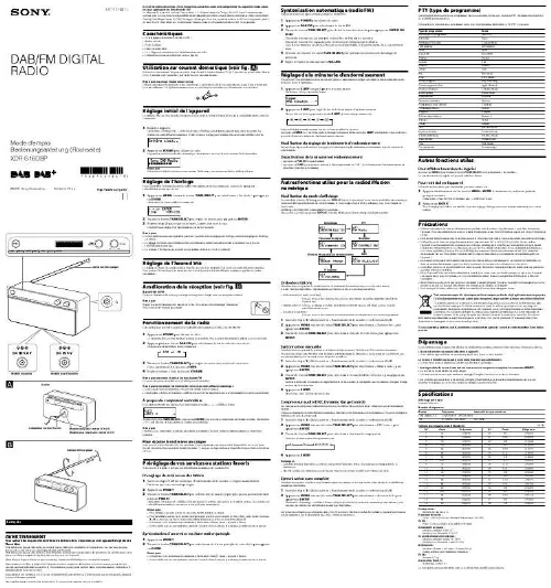 Mode d'emploi SONY XDR-S16DBP