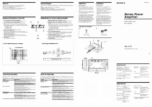 Mode d'emploi SONY XM-423SL