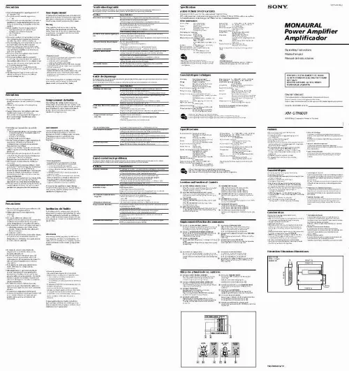 Mode d'emploi SONY XM-GTR6001