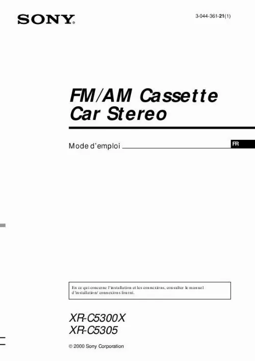 Mode d'emploi SONY XR-C5305