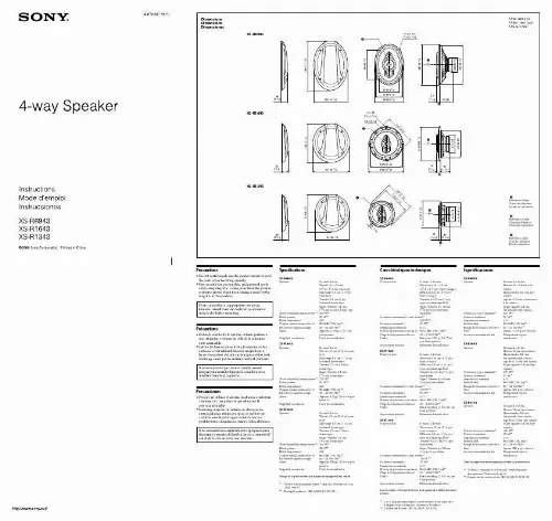 Mode d'emploi SONY XS-R1643
