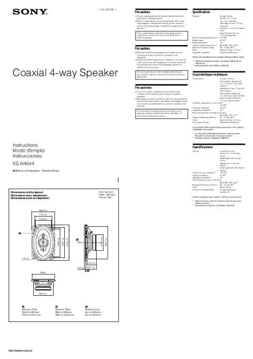 Mode d'emploi SONY XS-R4644