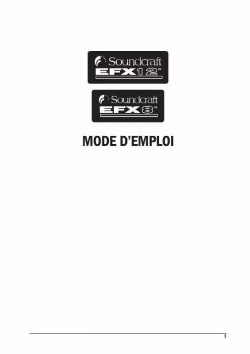 Mode d'emploi SOUNDCRAFT EFX 12