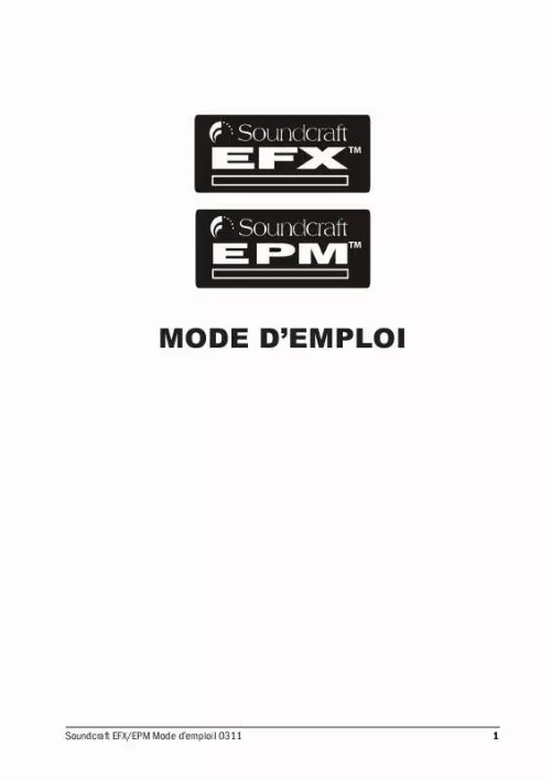 Mode d'emploi SOUNDCRAFT EFX