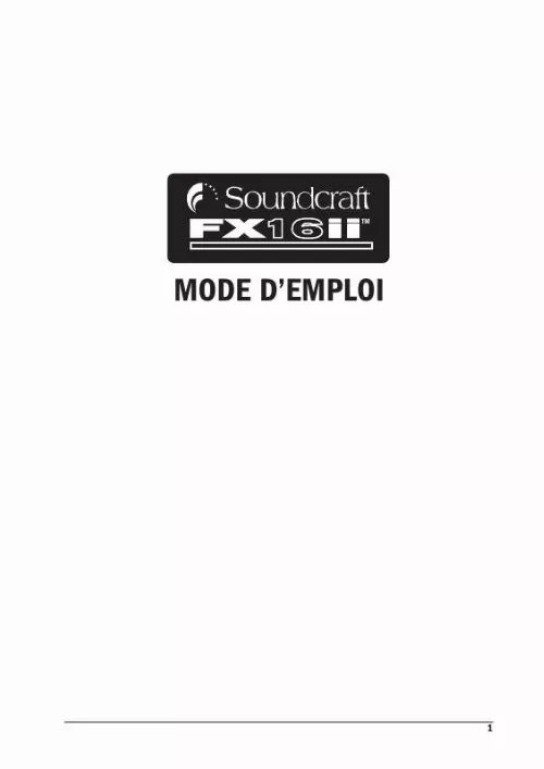 Mode d'emploi SOUNDCRAFT FX16II