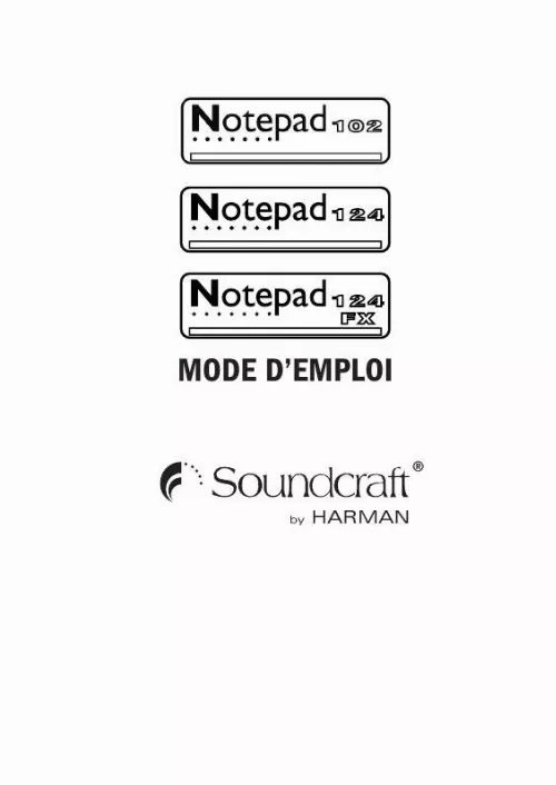 Mode d'emploi SOUNDCRAFT NOTEPAD 124