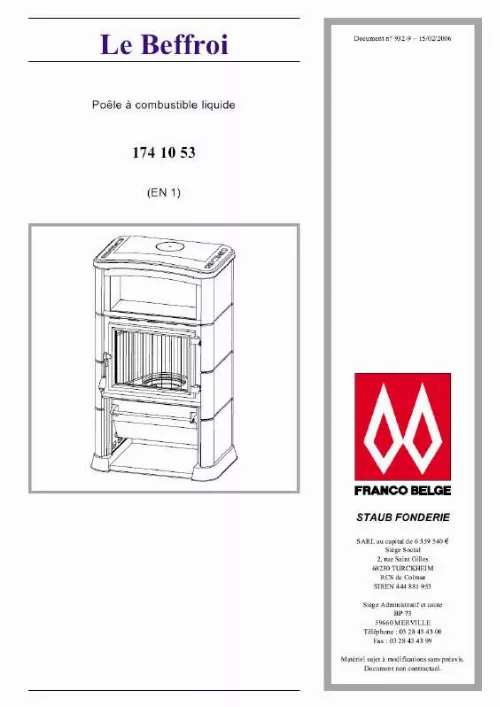 Mode d'emploi STAUB LE BEFFROI 174 10 53