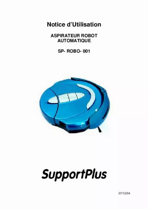 Mode d'emploi SUPPORTPLUS ASPIRATEUR ROBOT SP-ROBO-001
