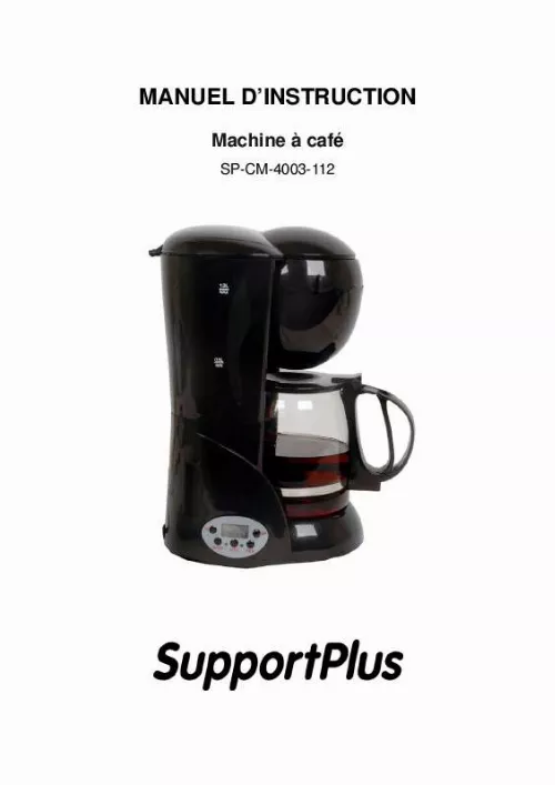 Mode d'emploi SUPPORTPLUS MACHINE A CAFE SP-CM-4003-112