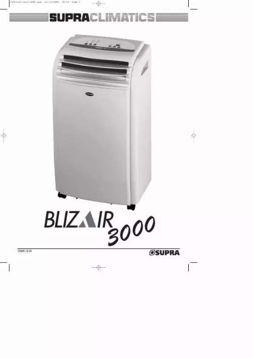 Mode d'emploi SUPRA BLIZAIR 3000