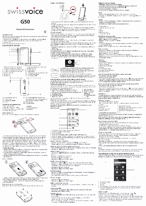 Mode d'emploi SWISSVOICE G50