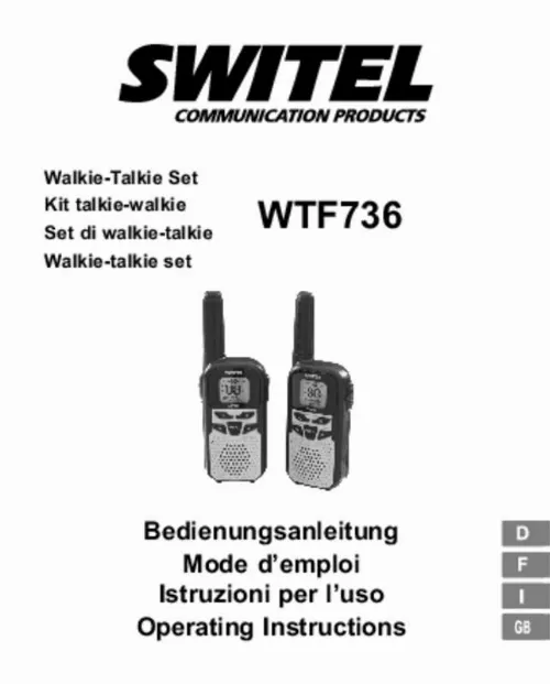 Mode d'emploi SWITEL WTF 736