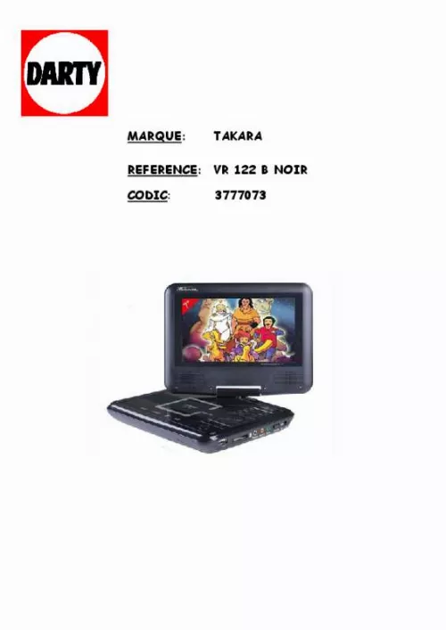 Mode d'emploi TAKARA VR122B