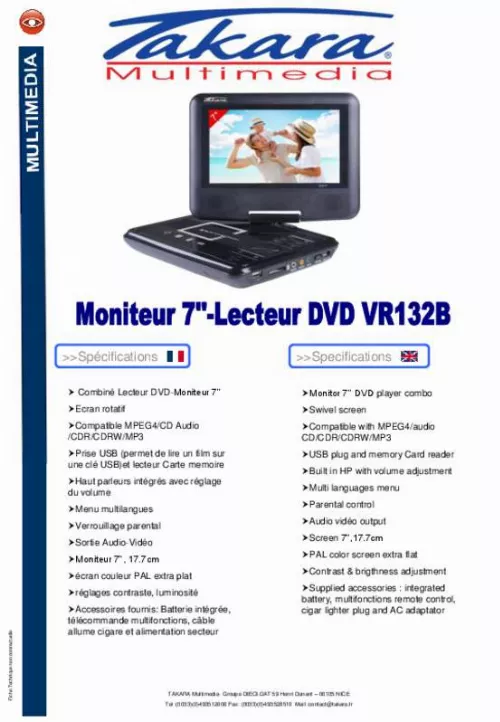 Mode d'emploi TAKARA VRT177PK