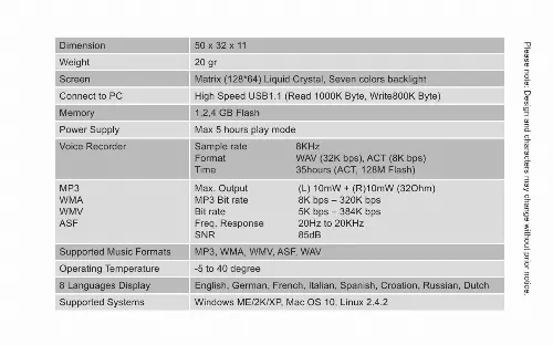 Mode d'emploi TAKEMS DESEO 4GB