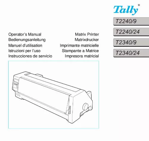 Mode d'emploi TALLYGENICOM T2240-24