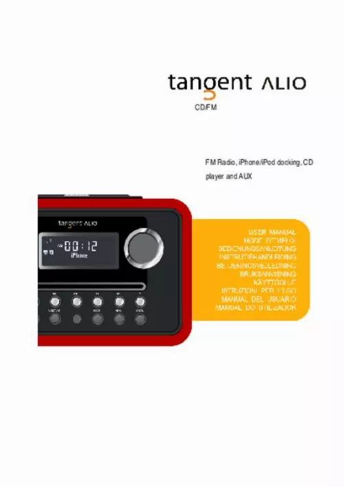 Mode d'emploi TANGENT ALIO MONO CD/FM
