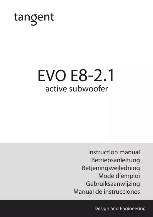 Mode d'emploi TANGENT EVO E8 2.1