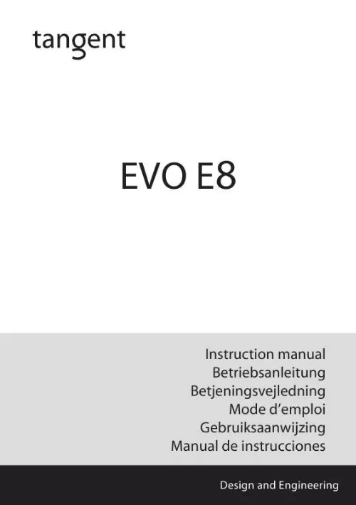 Mode d'emploi TANGENT EVO E8