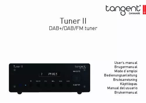 Mode d'emploi TANGENT TUNER II