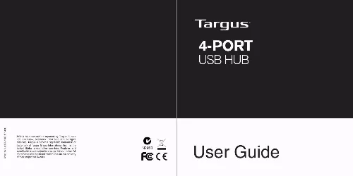 Mode d'emploi TARGUS 4-PORT USB HUB