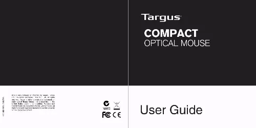 Mode d'emploi TARGUS COMPACT OPTICAL MOUSE