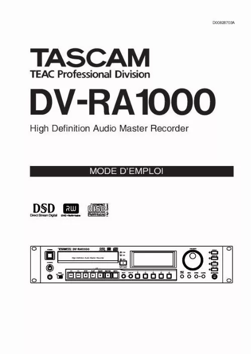 Mode d'emploi TASCAM DV-RA1000