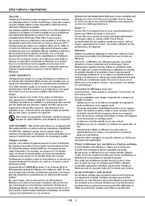 Mode d'emploi TCL F32B3805