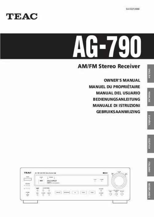 Mode d'emploi TEAC AG-790A