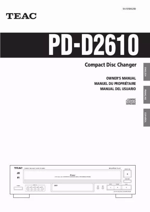 Mode d'emploi TEAC PD-D2610