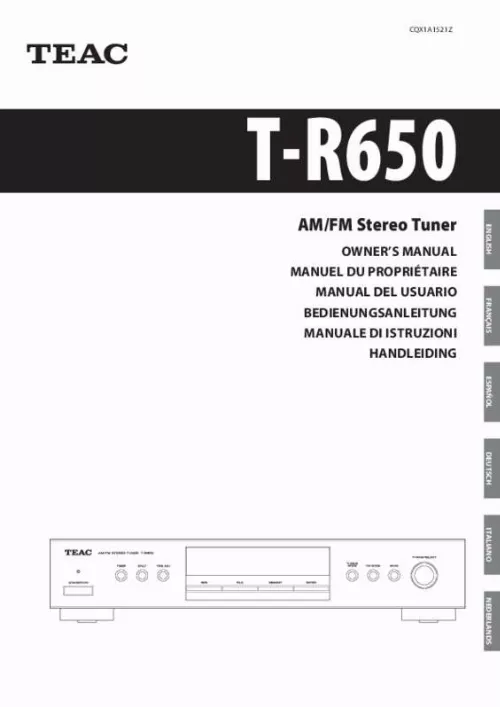 Mode d'emploi TEAC T-R650