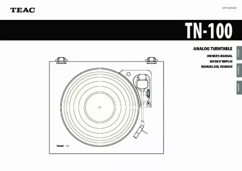 Mode d'emploi TEAC TN100