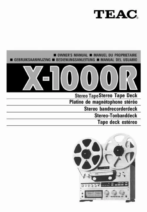 Mode d'emploi TEAC X-1000R