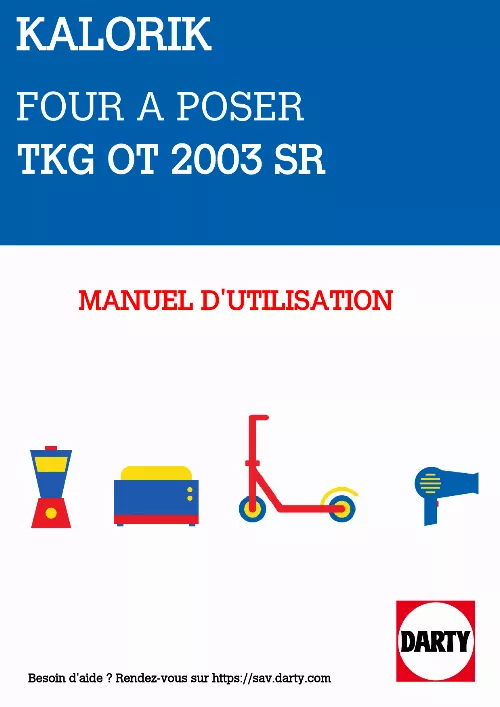 Mode d'emploi TEAM KALORIK TKG OT 2003 SR
