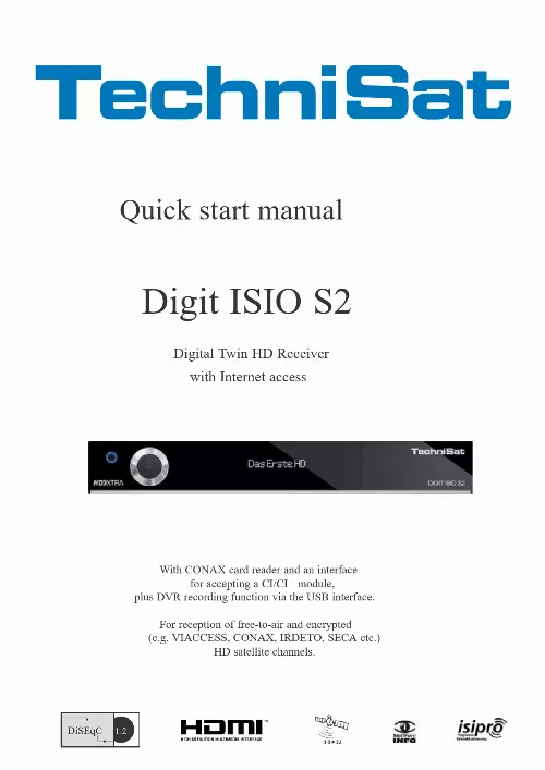 Mode d'emploi TECHNISAT DIGIT ISIO S2