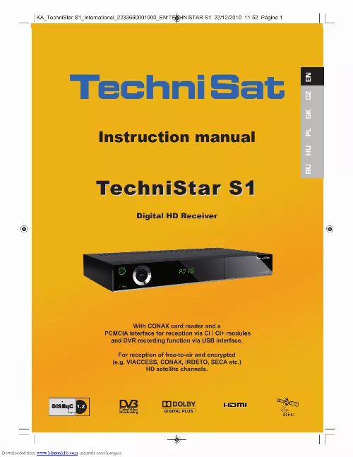 Mode d'emploi TECHNISAT TECHNISTAR S1