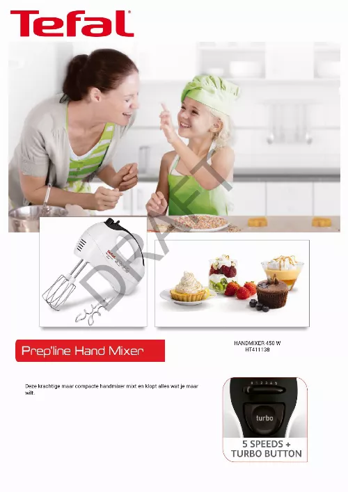 Mode d'emploi TEFAL Prep'Line HT4111