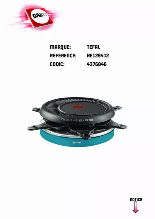 Mode d'emploi TEFAL RE129412