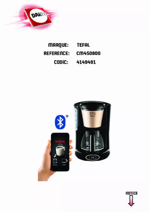 Mode d'emploi TEFAL REVEIL CAFE CONNECTEE CM450800