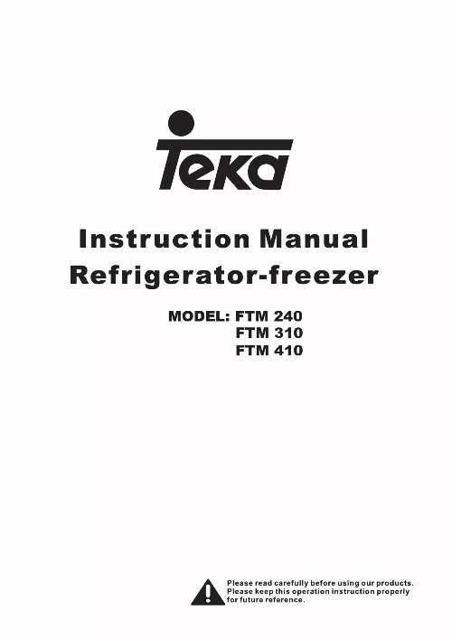 Mode d'emploi TEKA FTM 410