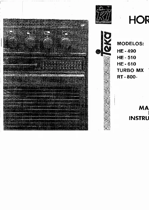 Mode d'emploi TEKA HBE490MEWH