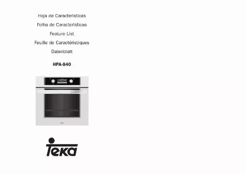 Mode d'emploi TEKA HPA-840