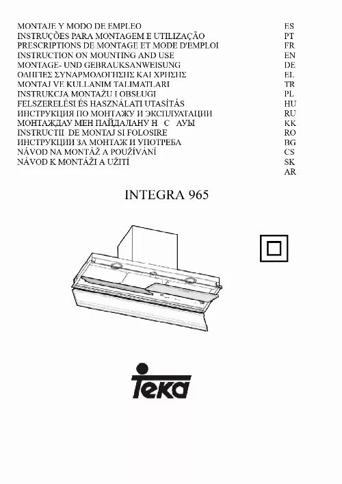 Mode d'emploi TEKA INTEGRA 665