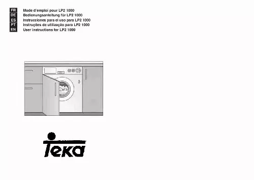 Mode d'emploi TEKA LP2 1000