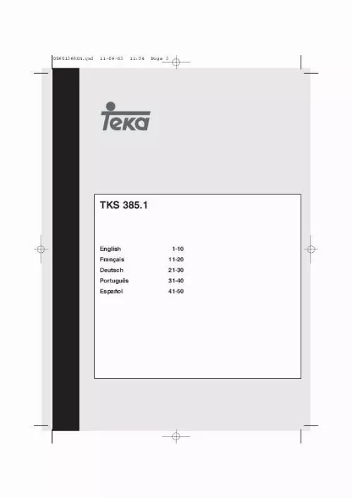 Mode d'emploi TEKA TKS 385.1