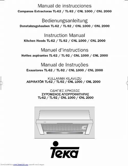 Mode d'emploi TEKA TL 162