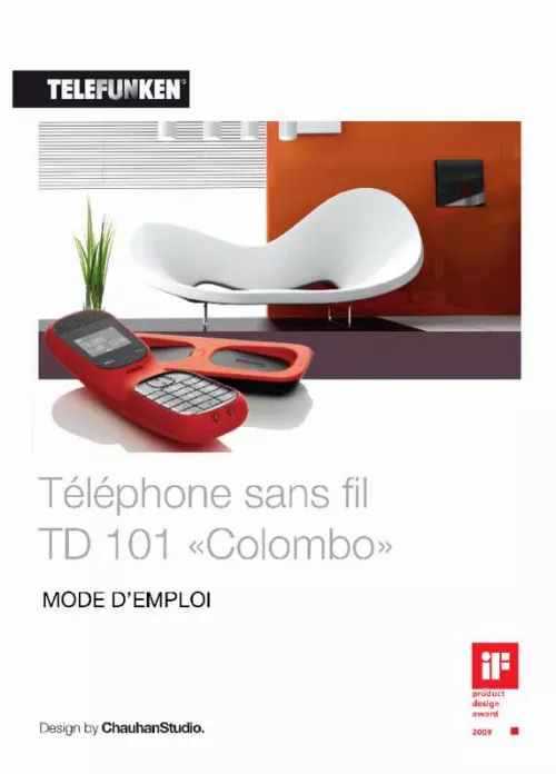 Mode d'emploi TELEFUNKEN TD 101 COLOMBO